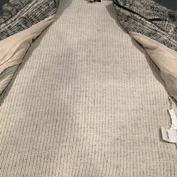 Eileen Fisher Zipper Front Knit Jacket Black/Cream - Picture 7 of 11